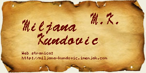 Miljana Kundović vizit kartica